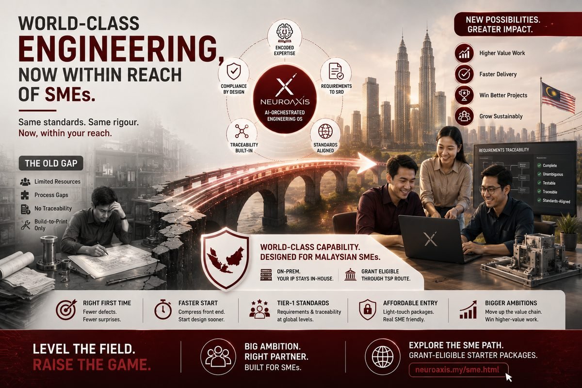 Illustration of a small Malaysian engineering firm reaching world-class process maturity