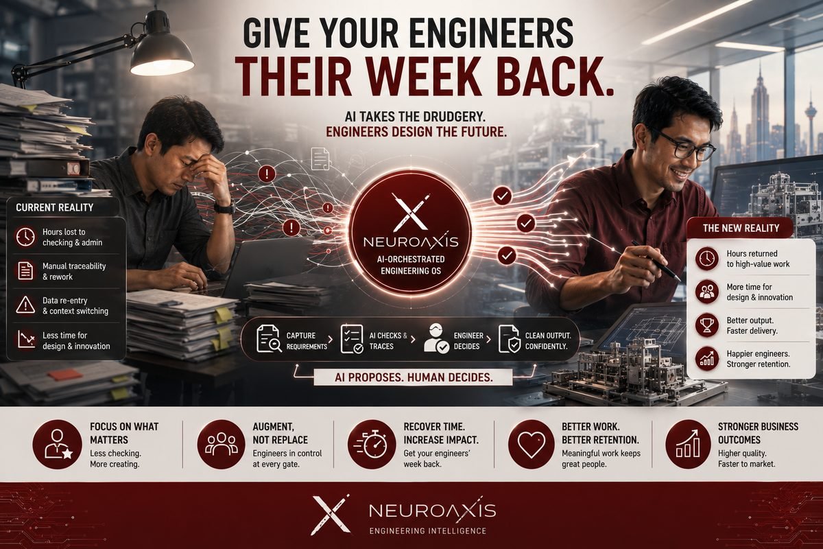 Illustration of a senior engineer freed from checking to focus on design